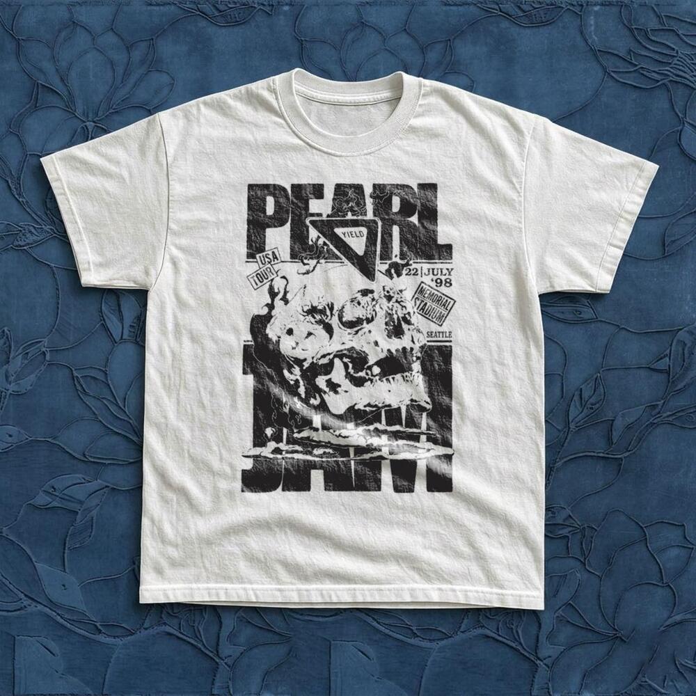 Rock Band Skull White Graphic Tee